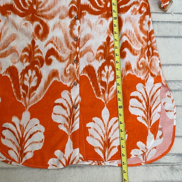 Anthropologie Fig + Flower Orange and White Patterned Summer Dress Size Large - Picture 12 of 17